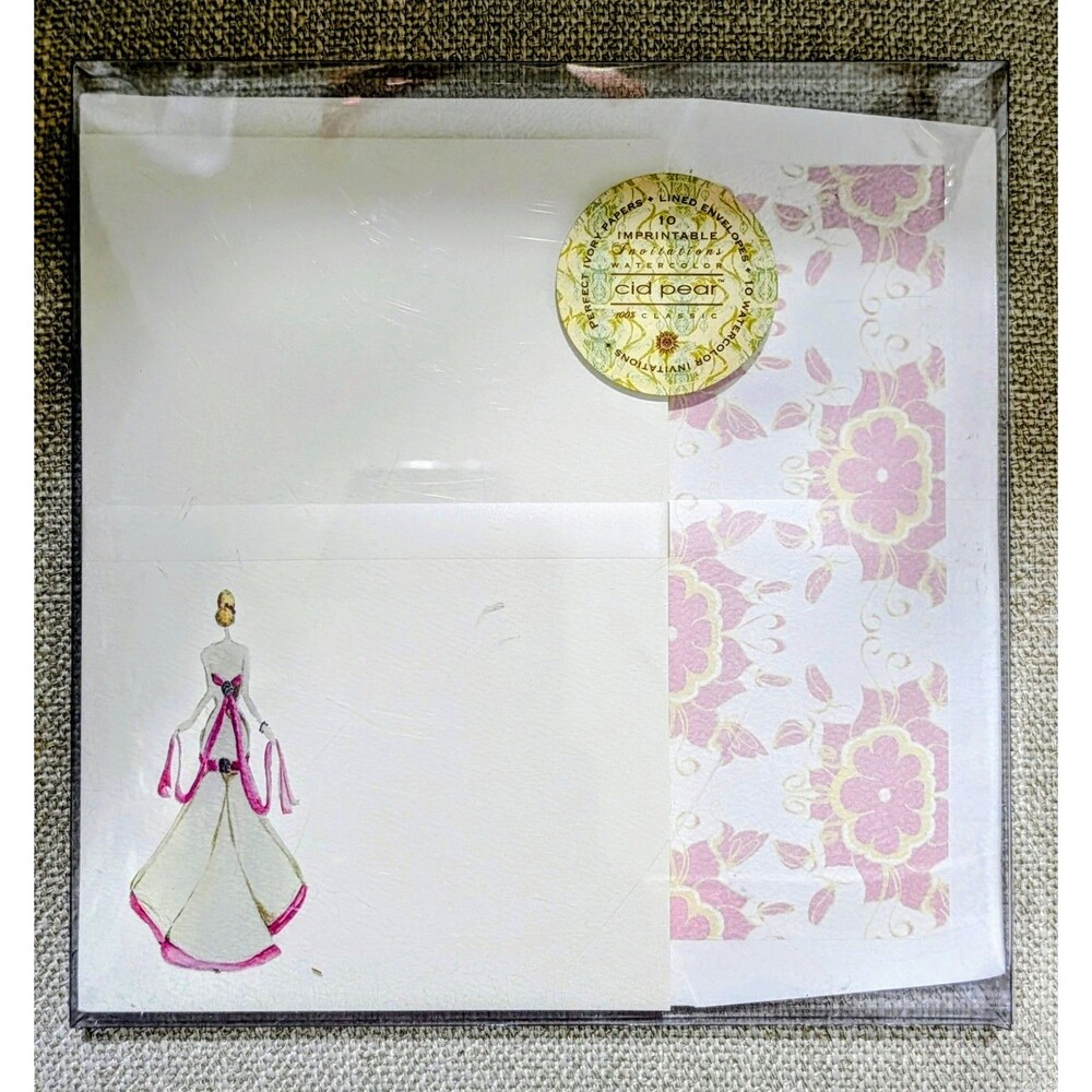 Printable Stationary Invitations & Lined Envelopes 5x8" 10pc Set Wedding Bridal